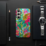 Vibrant Tropical Leopard Floral Tote Bag & Phone Case, Preppy Summer Beach Bag, Colorful Abstract Pattern Accessory Gift thumbnail 7