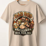 Dad Bod Powered by Beer Pizza BBQ T-Shirt, Funny Father's Day Gift, Husband Birthday Tee, Men's Grilling Apparel thumbnail 3