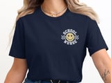 Retro School Nurse T-Shirt: Smiling Face, Star Eyes, Checkered thumbnail 2