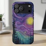 Starry Night Forest MagSafe® Phone Case thumbnail 3