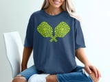 Pickleball Comfort Colors Shirt, Crossed Paddles Ball Mosaic Art, Vintage Graphic Tee thumbnail 4