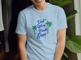 Don't Worry Beach Happy Road Trip T-Shirt, Palm Tree Beach Graphic Shirt, Cruise Getaway T-Shirt, Summer Beach Trip Tee thumbnail 1