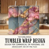 20 oz Skinny Tumbler Wrap, Agate Stone Sublimation Design, Gold Veins, Straight and Tapered Wrap png, Digital Download thumbnail 1