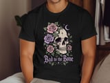 Bad to the Bone Floral Skull Tee or Sweatshirt thumbnail 2