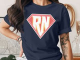 RN Superhero Registered Nurse Red Diamond T-Shirt thumbnail 4