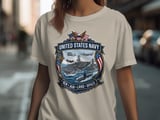 United States Navy Shirt, Patriotic USN Veteran Gift, Sea Air Land Space Emblem Military Tee, American Pride Naval Forces Apparel thumbnail 3