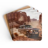 Grand Wagoneer Corkwood Coaster Set, The Waggy Car Coasters, Retro Car Art, Car Lover Gift, Drink Coasters, Man Cave Decor thumbnail 1