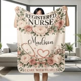 Registered Nurse Floral Blanket thumbnail 2
