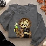 Tired Zombie and Black Cat Tee or Sweatshirt thumbnail 14