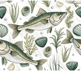 Digital Pattern Bundle, Fish Pattern, Digital Print, Fish Clipart, Fish Art, Seafood Illustration, Angling Artwork, Sea Life, Digital Bundle thumbnail 8