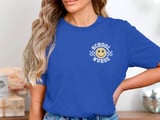Retro School Nurse T-Shirt: Smiling Face, Star Eyes, Checkered thumbnail 4