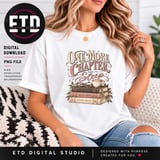 One More Chapter PNG, Vintage Book Lover Sublimation Design, Cozy Reader Graphic, Bookworm Shirt Clipart, Librarian Book Club Gift thumbnail 2