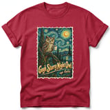 Gogh Starry Night Owl ~ Comfort Colors Premium Tee thumbnail 2