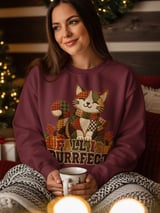 Fall Is Purrfect Sweatshirt, Quilted Cat Hoodie, Cute Autumn Cat Tote Bag, Cozy Fall Season Crewneck, Thanksgiving Cat Mom Gift thumbnail 18