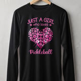 Pickleball Sport-Tek Long Sleeve Tee, Just A Girl Who Loves Pickleball, Sun Shield Shirt thumbnail 1