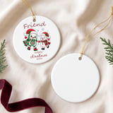 Mahjong Christmas Ornament 2026, Cute Mahjong Snowman Friend Ceramic Keepsake, Game Night Player Holiday Gift, Best Friend Tree Decoration thumbnail 4