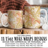 Gold Floral Tumbler Design, Marble Digital Paper, Flower Junk Journal, Printable Tumbler PNG, Scrapbooking Paper thumbnail 4