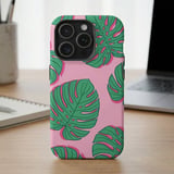 Pink Monstera Leaves MagSafe® Phone Case thumbnail 2