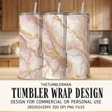 20 oz Tumbler Wrap, Rose Gold Marble Sublimation Design, Skinny Tumbler, Straight and Tapered, Digital Download, Tumbler Design thumbnail 1