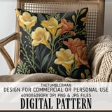 Yellow Freesia Tumbler Design, Watercolor Flowers Digital Paper, Floral Junk Journal, Printable Tumbler Png, Digital Scrapbooking thumbnail 5