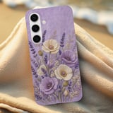Embroidered Floral Tough Phone Case, Lavender Botanical Poppy Flower Case, Vintage Cottagecore Gift for Her, Aesthetic Floral Phone Cover thumbnail 6
