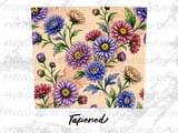 Chrysanthemum Floral Tumbler Sublimation PNG Seamless Wrap 20oz Skinny Digital Design File with Free Car Coasters thumbnail 14