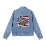 American Waggy, Grand Wagoneer Denim Jacket, 4x4 SUV Art, Denim Jacket Decal, Classic Car Illustration,  Car Lover Gift thumbnail 3