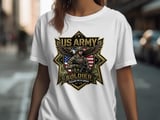 US Army Soldier Serving with Honor T-Shirt | Patriotic Military Veteran Gift | American Pride Eagle Flag Graphic Tee thumbnail 4