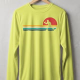Pickleball Sport-Tek Long Sleeve Tee, Retro Vintage Sunset Player Silhouette Graphic, Sun Shield Shirt thumbnail 9