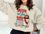 Jesus By My Side At Bingo Sweatshirt thumbnail 7