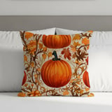 Autumn Pumpkin Blanket and Pillow, Fall Leaves Decor, Thanksgiving Throw Blanket, Seasonal Home Decor, Farmhouse Autumn Theme thumbnail 2