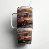 40oz Tumbler Wrap Pontiac GTO Sublimation Design, Classic Muscle Car Digital Download, Route 66 Desert Road Trip Tumbler PNG Gift thumbnail 6