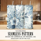 Winter Floral Tumbler Design, Watercolor Flower Digital Paper, Scrapbooking Paper, Printable Tumbler Png, Flower Junk Journal Pages Digital thumbnail 2