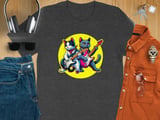 Cute Cats with Electric Guitars, Animal Lover T-Shirt, Rock Band Cats Tee, Cool Graphic Cat Music T-Shirt, rock and roll thumbnail 2