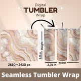 Rose Gold Agate Tumbler Design, Digital Paper, Watercolor Flower Backgrounds, Floral Junk Journal Pages, Printable Tumbler PNG, Scrapbooking thumbnail 7