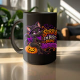 Busy Being Unbothered Black Cat Mug thumbnail 16