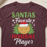 Pickleball Sport-Tek Performance Tee, Santas Favorite Pickleball Player, Festive Holiday Court Apparel thumbnail 2