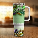 40oz Tumbler Sublimation PNG, Distressed Soccer Cleats Design, Tapered Seamless Download, Add Name for Personalization, Free Car Coasters thumbnail 6