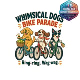 Dogs Bike Parade Digital Mug Wrap thumbnail 2