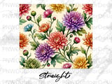 Faux Gold Chrysanthemum Tumbler Wrap PNG | Watercolor Floral Sublimation Design for 20oz Skinny Tumbler Seamless Digital File thumbnail 13