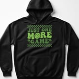 Pickleball Gildan Fleece Hoodie, Just One More Game, Retro Green Checkered Court Pullover Sweatshirt thumbnail 1
