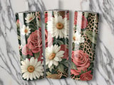 Floral Leopard 20oz Tumbler Wrap, Seamless Flower Design, Printable PNG File, Digital Download, Tumbler Design, Tumbler Sublimation thumbnail 2