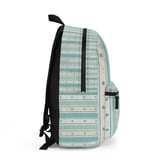 Whimsical Stars Stripes Backpack & Spiral Notebook Set, Pastel Blue Teal Pattern, Cute Nursery Aesthetic Kids Student Gift thumbnail 5