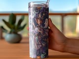Whimsical Witch 20oz Skinny Tumbler Wrap PNG | Halloween Tumbler Design Seamless Digital Download for Spooky Cute Craft Projects thumbnail 3