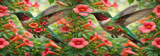 Hummingbird & Trumpet Flower 40oz Tumbler Wrap Design | Floral Bird Sublimation Digital File | Nature Lover Gift thumbnail 14
