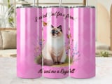 20oz. Seamless Tumbler Wrap: Ragdoll Cat Design, Seamless Full Wrap, Pet Lover Gift, Wildflowers and Butterflies thumbnail 6