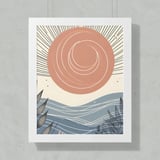 Abstract Sun Posters, Ocean Waves Posters, Botanical Art Posters, Modern Art Posters, Living Room Posters, Boho Style Art Posters thumbnail 9