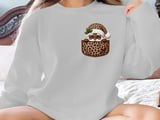 Black Santa Pocket Graphic, Leopard Print Christmas Santa Clipart, Cute African American Santa PNG, Trendy Holiday Cheetah Print Design thumbnail 10