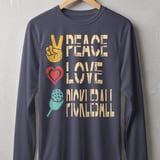 Pickleball Sport-Tek Long Sleeve Tee, Peace Love Pickleball, Sun Shield Shirt thumbnail 5