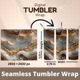 20 oz Skinny Tumbler Wrap, Gold Agate, Sublimation Design, Straight and Tapered, png, Marble Texture, Glitter Tumbler, Digital Download thumbnail 5